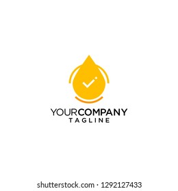oil drop check logo vector icon