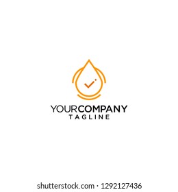 oil drop check logo vector icon