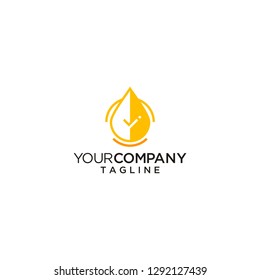 oil drop check logo vector icon