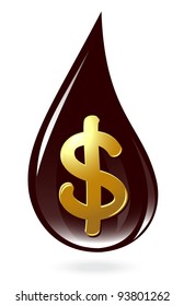Oil drop with dollar symbol