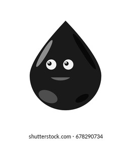 Oil drop face icon. Vector illustration.