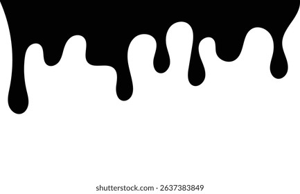 Oil drop, Flowing liquid. Stencil drops. Paint splatter. Molten. Chocolate drops. Vector illustration.	
