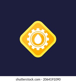 oil drop and gear icon
