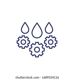 oil drop and gears line icon