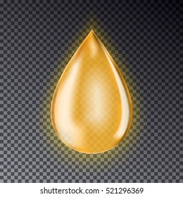 La caída del petróleo. Vector de miel de oro aislado en fondo transparente. Ilustración realista.Efecto ligero.