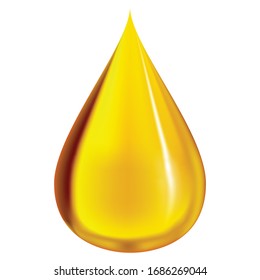 Oil drop or honey isolated on transparent background as industrial and petroleum concept. vector illustration.