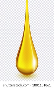 Oil drop or honey isolated on transparent background as industrial and petroleum concept. vector illustration.