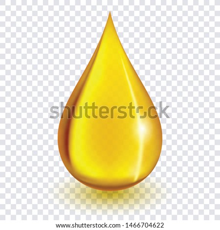 Oil drop or honey isolated on transparent background as industrial and petroleum concept. vector illustration.