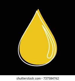 Oil drop icon. Doodle illustration of Oil drop vector icon for web isolated on black background