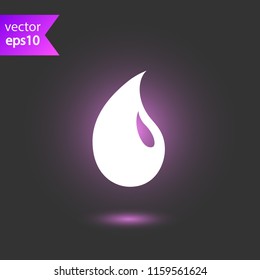 Oil drop icon. Ink drop vector icon. Water drop sign. Tear drop symbol. EPS 10 flat symbol