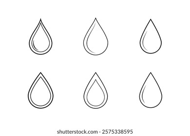 oil drop icon line art vector illustration