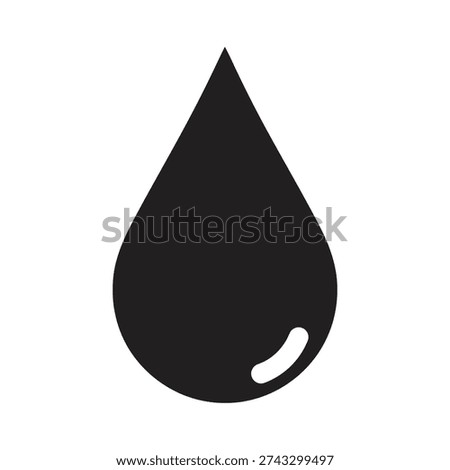 Oil drop icon showing black liquid droplet for petroleum industry fuel energy and chemical resource concept