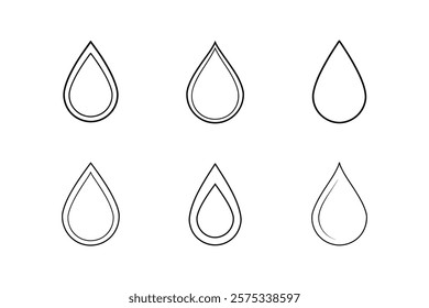 oil drop icon vector line art illustration