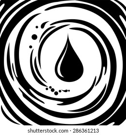 oil drop isolate on white background. Background with drop of oil and place for your text. Vector Illustration