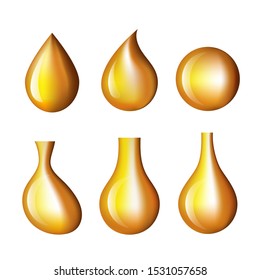 Oil drop isolated icon set. Vector graphic design isolated illustration