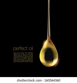 Oil Drop Isolated on Black Background