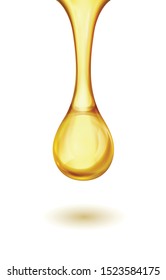 Oil drop isolated on white background. Icon of drop of oil or honey, EPS 10 contains transparency.