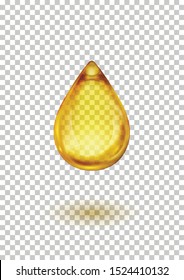 Oil drop isolated on white background. Icon of drop of oil or honey, EPS 10 contains transparency.
