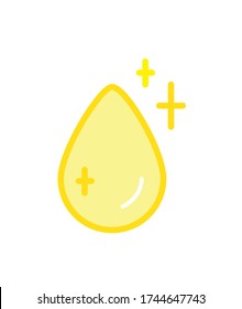 La caída de aceite aislada en el fondo blanco. Icono de gota de aceite o miel
