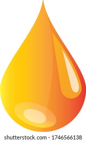 La caída de aceite aislada en el fondo blanco. Icono de gota de aceite o miel, 
