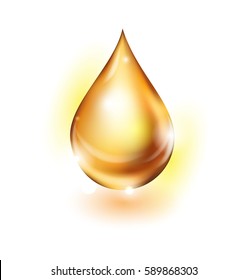Oil drop isolated on white background. Icon of drop of oil or honey, The template vector.