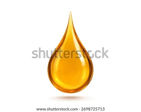 Oil drop isolated on white background. Vector realistic illustration