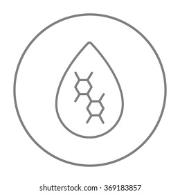 Icono de línea de caída de aceite.