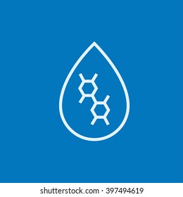 Icono de línea de caída de aceite.