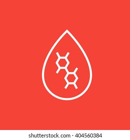 Icono de línea de caída de aceite.