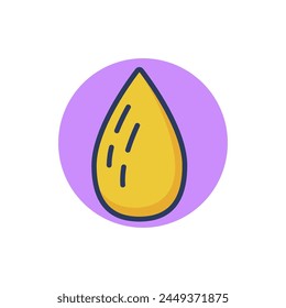 Icono de línea de caída de aceite. Líquido, nutrición, signo de contorno orgánico. Productos y alérgenos. Ilustración vectorial para Diseños web y App