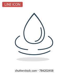 Oil drop line icon for web and mobile design