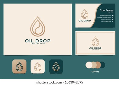 oil drop logo design and business card