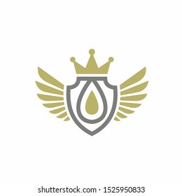oil drop logo with heraldic concept