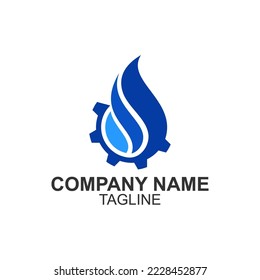 Oil drop logo industry vector