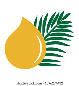 oil drop and palm leaf, vector logo icon