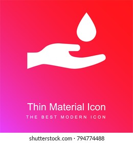 Oil Drop red and pink gradient material white icon minimal design