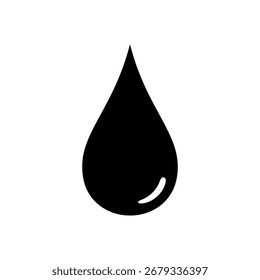 Projeto plano do vetor do ícone da silhueta da gota de óleo.
