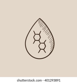 Oil drop sketch icon.
