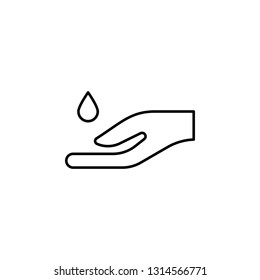 oil drop for spa, hand outline icon. Signs and symbols can be used for web, logo, mobile app, UI, UX