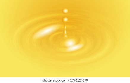 oil drop splash in yellow colored. vector illustration