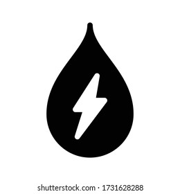 icono plano de glifo vector de caída de aceite 