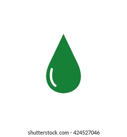 Oil drop. Vector icon green