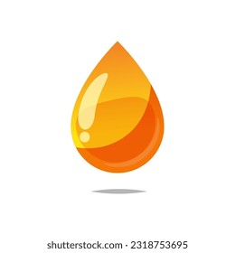 Vector de caída de aceite aislado en fondo blanco.