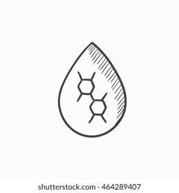 Öltropfen, Vektorgrafik Symbol einzeln auf Hintergrund. Handgezeichnete Öltropfsymbol. Ölabfallskizze für Infografik, Website oder App.