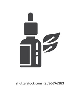 Icono de botella de gotero de aceite Conjunto de contorno simple plano