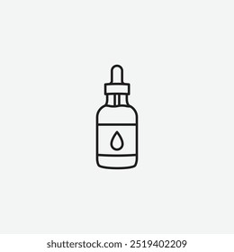 Oil dropper bottle icon isolated on white background