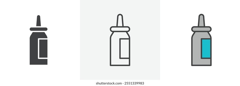 Paquete de iconos de botella de gotero de aceite. Ilustración vectorial. EPS10