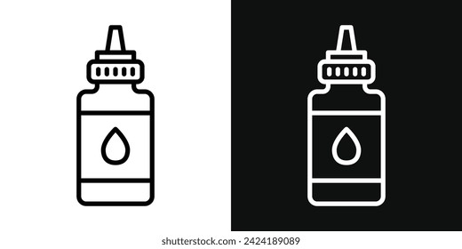 Juego de iconos de botellas de aceite. Ilustración vectorial