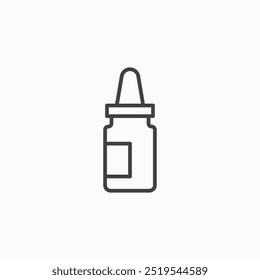 Oil dropper bottle thin liner icon isolated