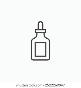 Oil dropper bottleline in Thin line black color. flat simple vector symbols illustration.